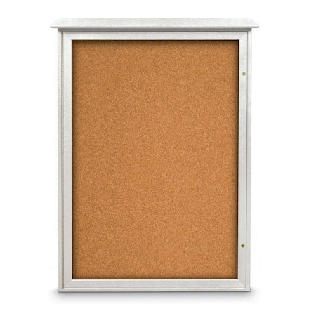 United Visual Products Outdoor Enclosed Combo Board, 72"x36", Brnz Frame/Blk Porc & Medium Grey UVCB7236ODBZ-BLKPORC-MEDGRY